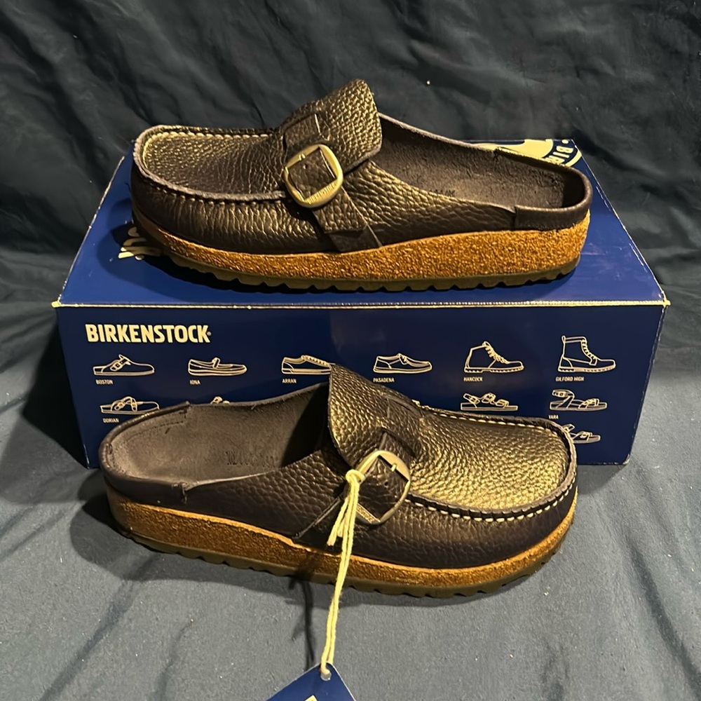 Birkenstock- Buckley, Navy, natural Leather Coarsely, 6 women